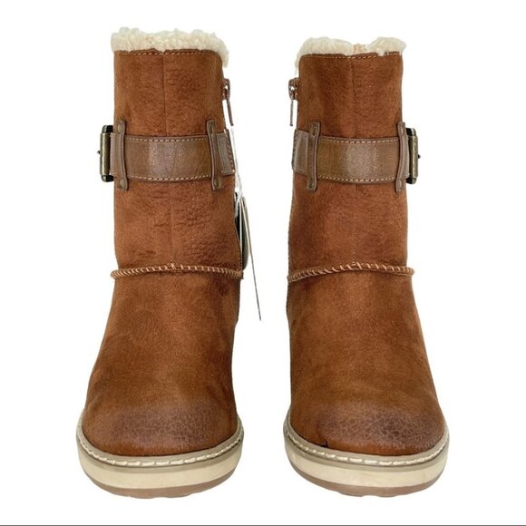 White Mountain Taite Brown Faux Leather Womens Ankle Boots Size 5.5M - Picture 4 of 13